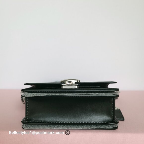 COACH Bandit Luxe Refined Smooth Calf Leather Small Crossbody Bag- Black color ⭐ - Picture 9 of 16
